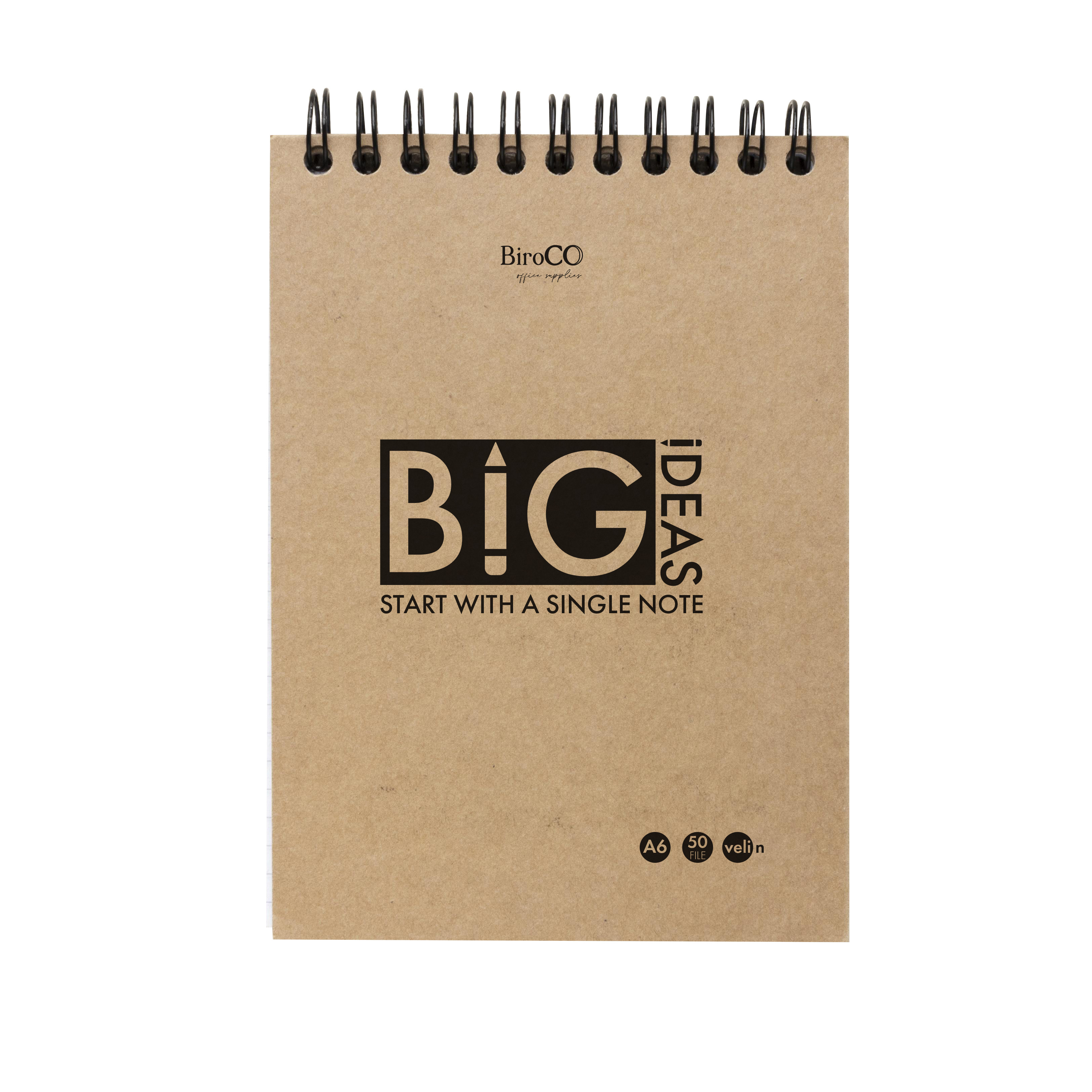 Carnetel notite, format A6, 50 file velin, coperta carton natur - imagine 3